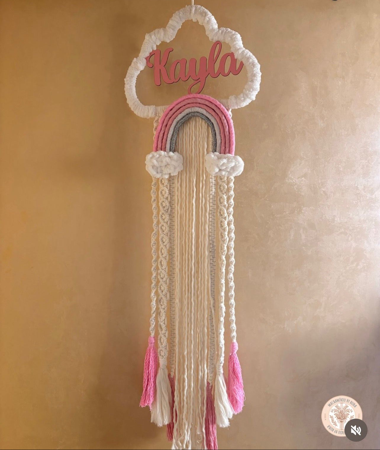 Personalized Pink Rainbow Cloud