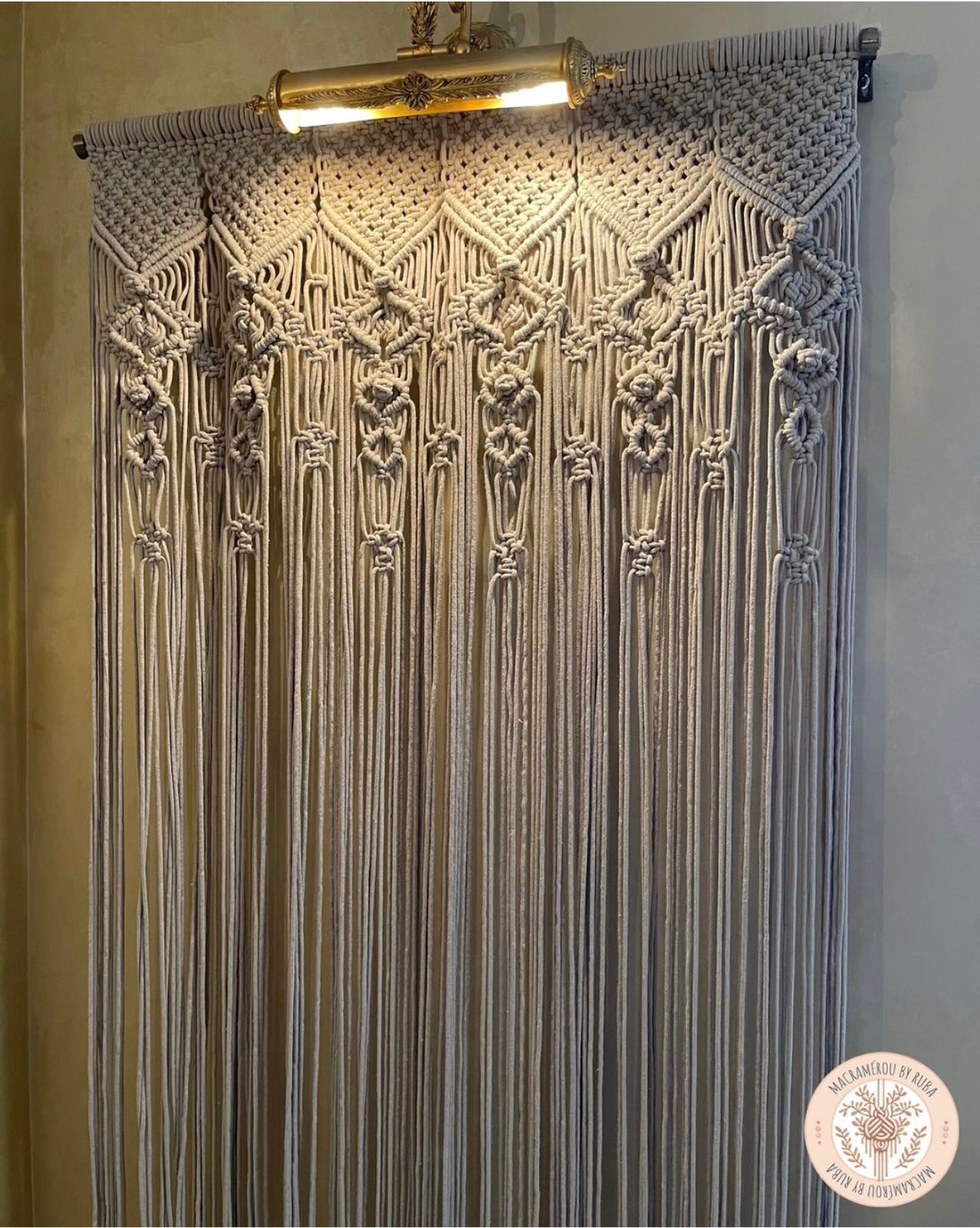 Handcrafted macramé curtain