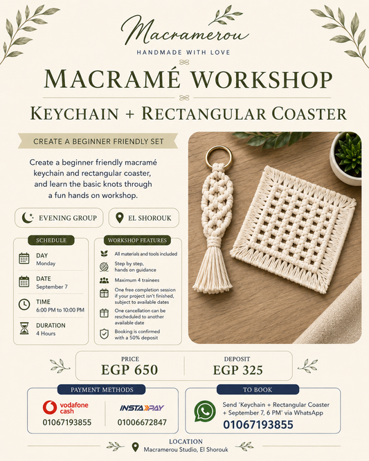 Keychain + Rectangular Coaster Workshop, Evening Group, El Shorouk