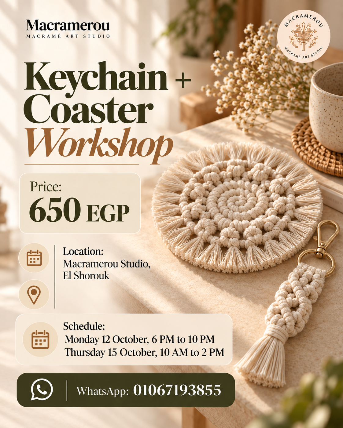 Keychain + Coaster Workshop, El Shorouk