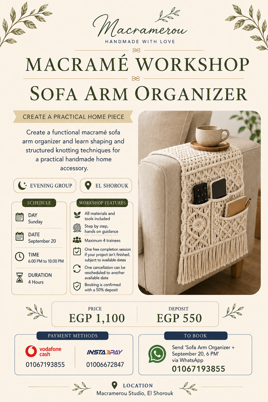 Sofa Arm Organizer Workshop, Evening Group, El Shorouk