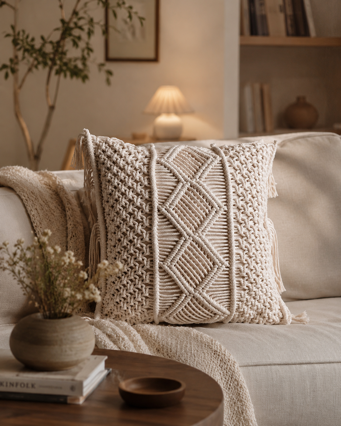 Victoria Boho Macramé Cushion
