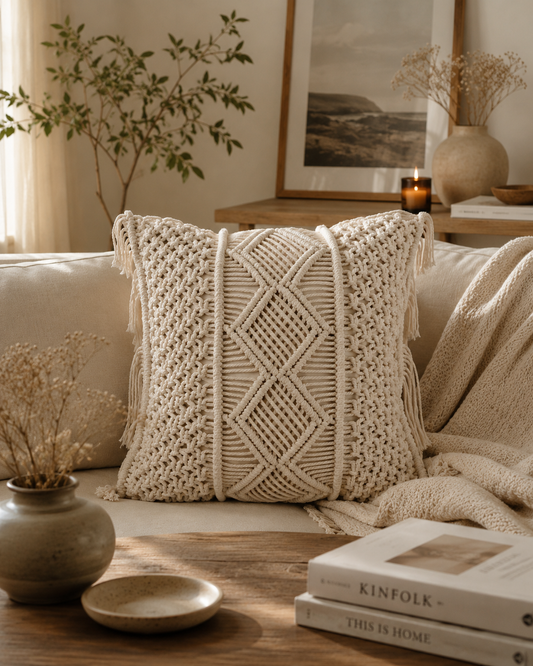 Victoria Boho Macramé Cushion