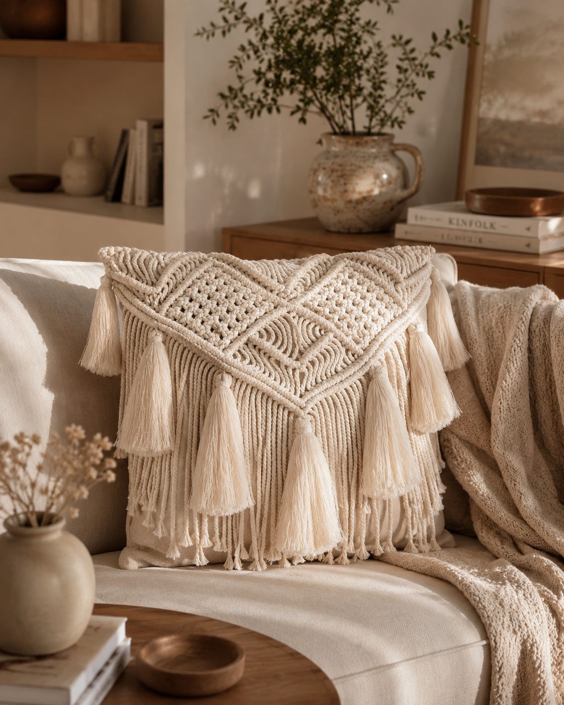 Tulip Boho Macramé Cushion