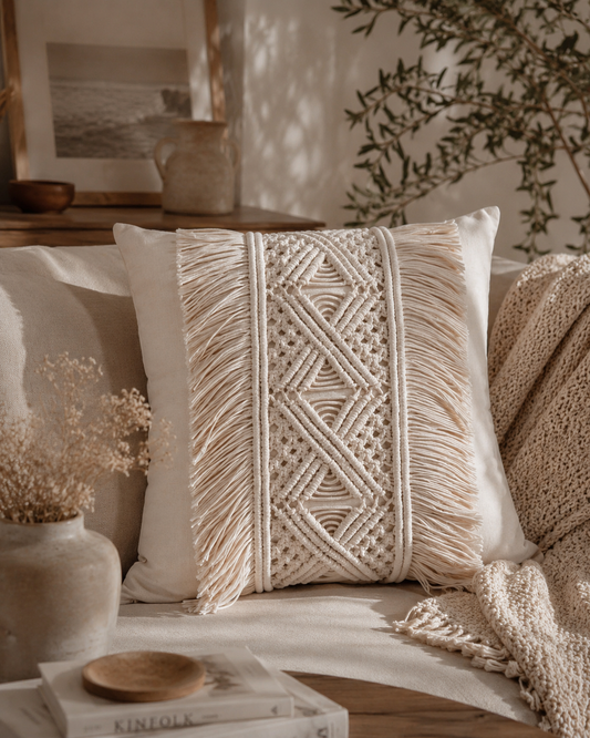 Mandala Boho Macrame Cushion