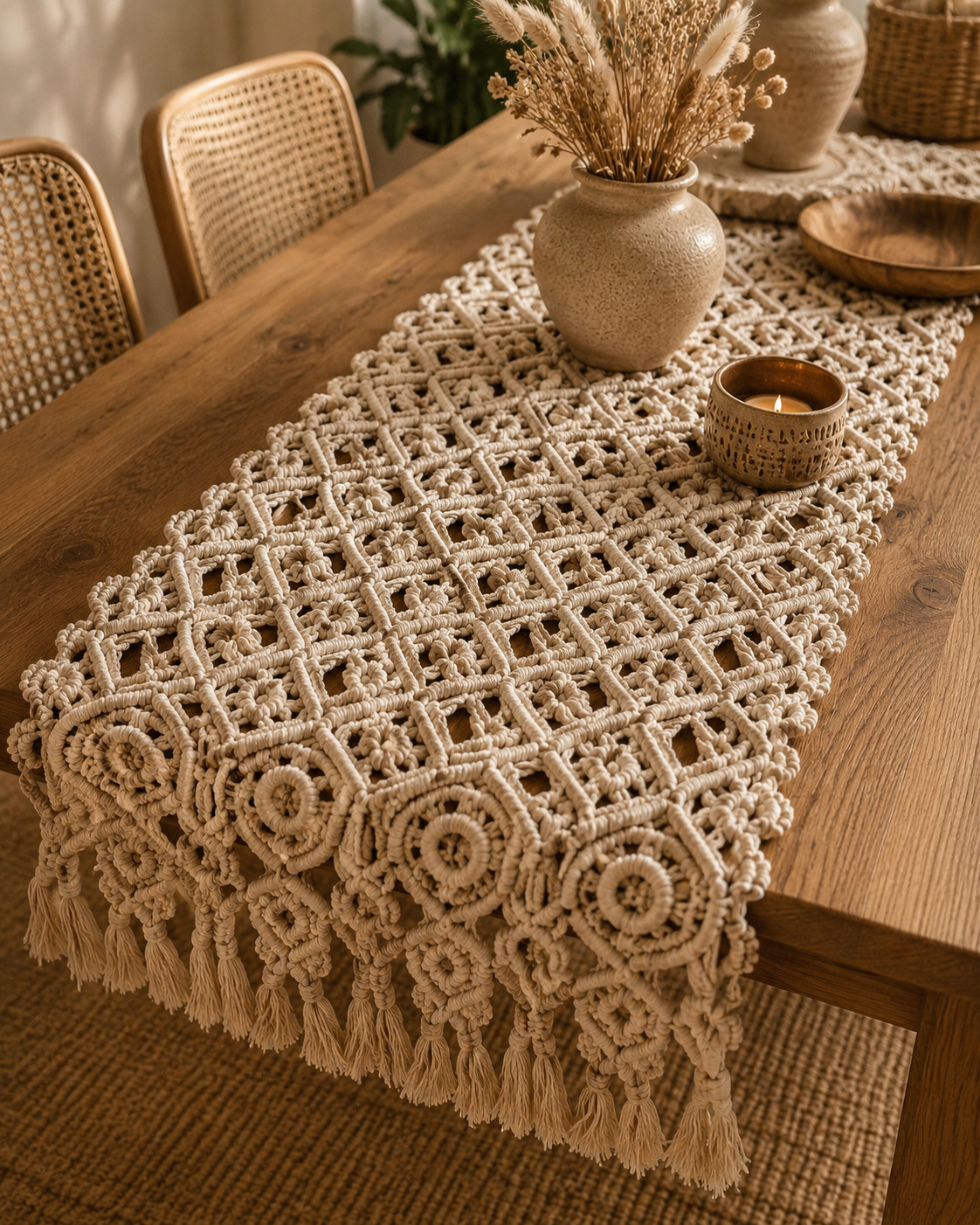 Tulip Luxury Boho Macramé Table Runner