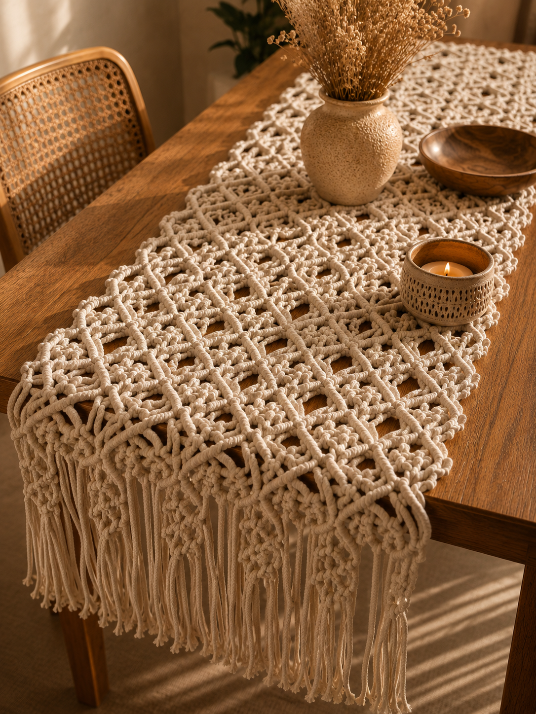 Tulip Luxury Boho Macramé Table Runner