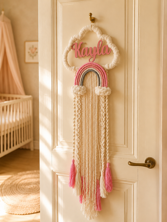 Personalized Pink Rainbow Cloud