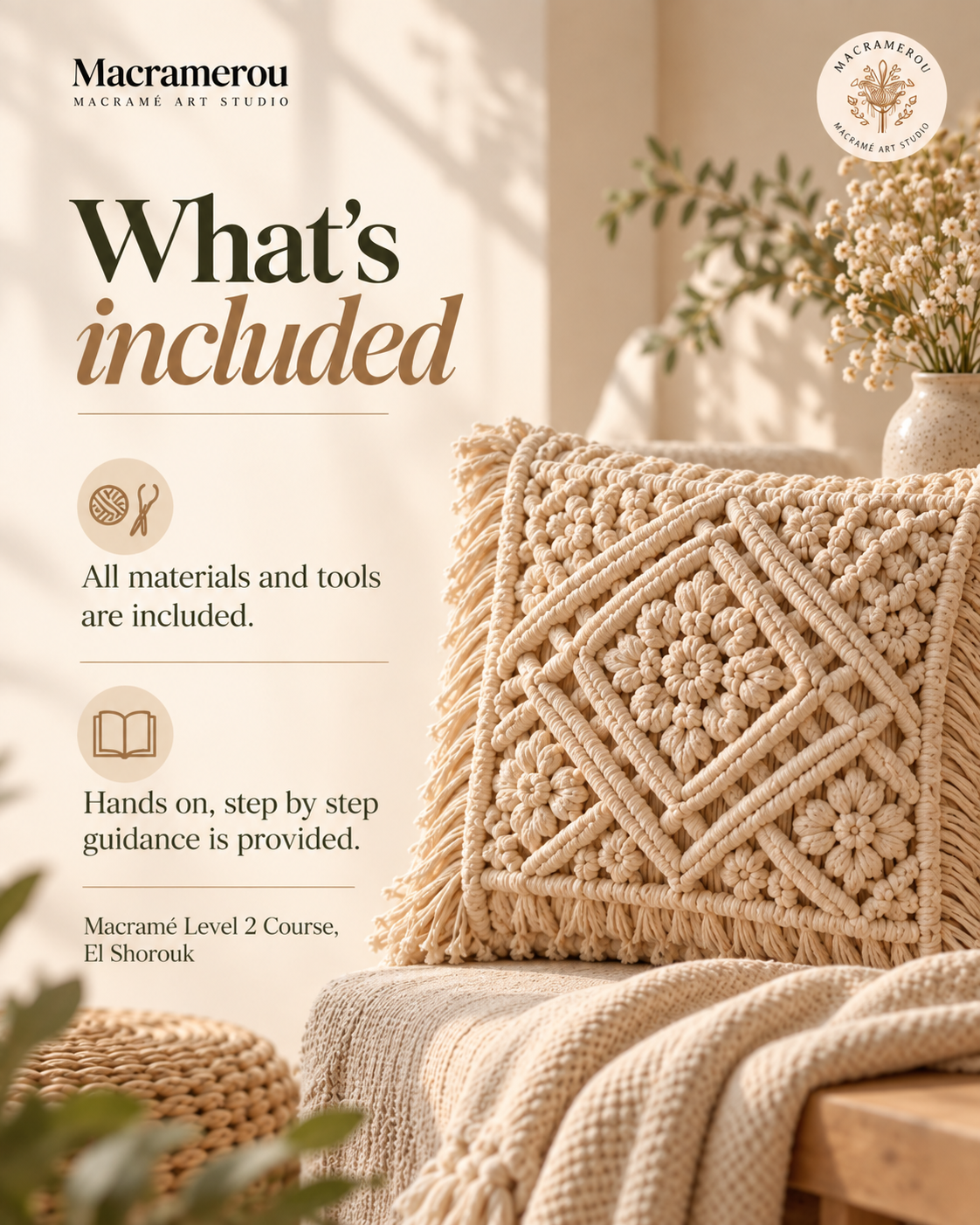 Macramé Level 2 Course, El Shorouk - EVENING GROUP
