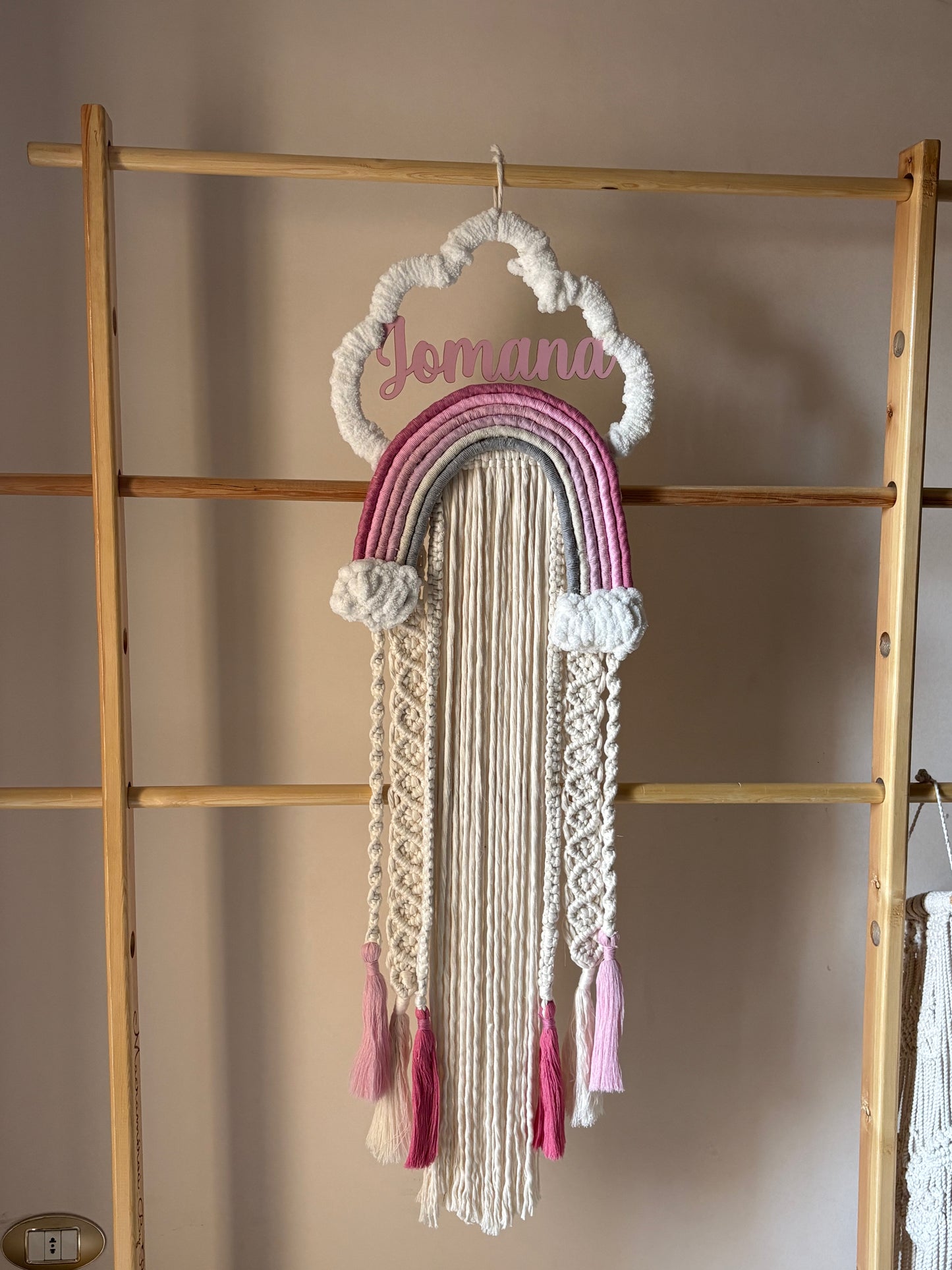 Girl Personalized Rainbow Cloud Wall Hanging