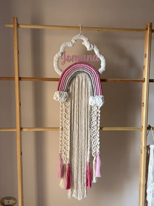 Girl Personalized Rainbow Cloud Wall Hanging