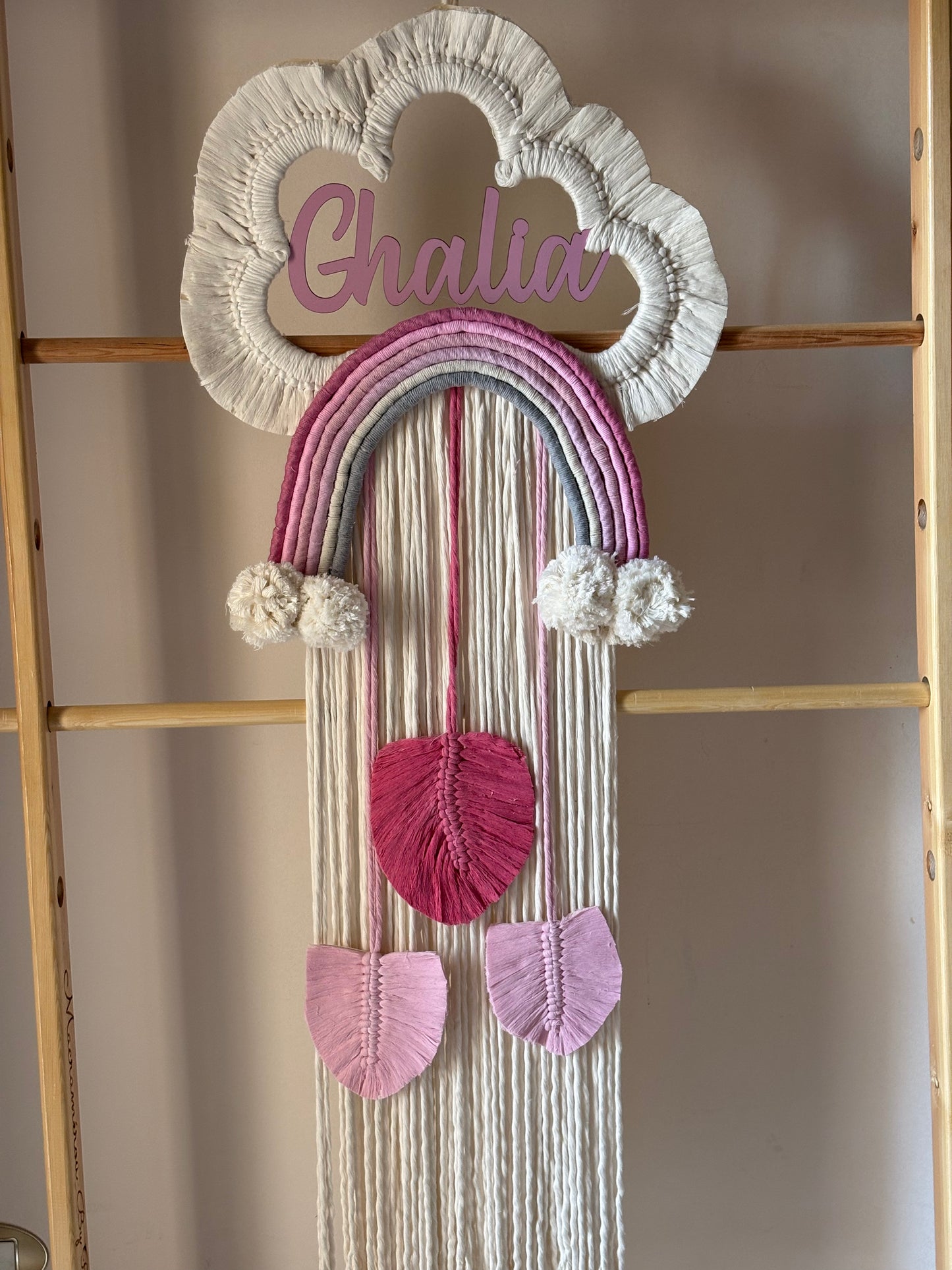 Girl Personalized Rainbow Cloud Wall Hanging