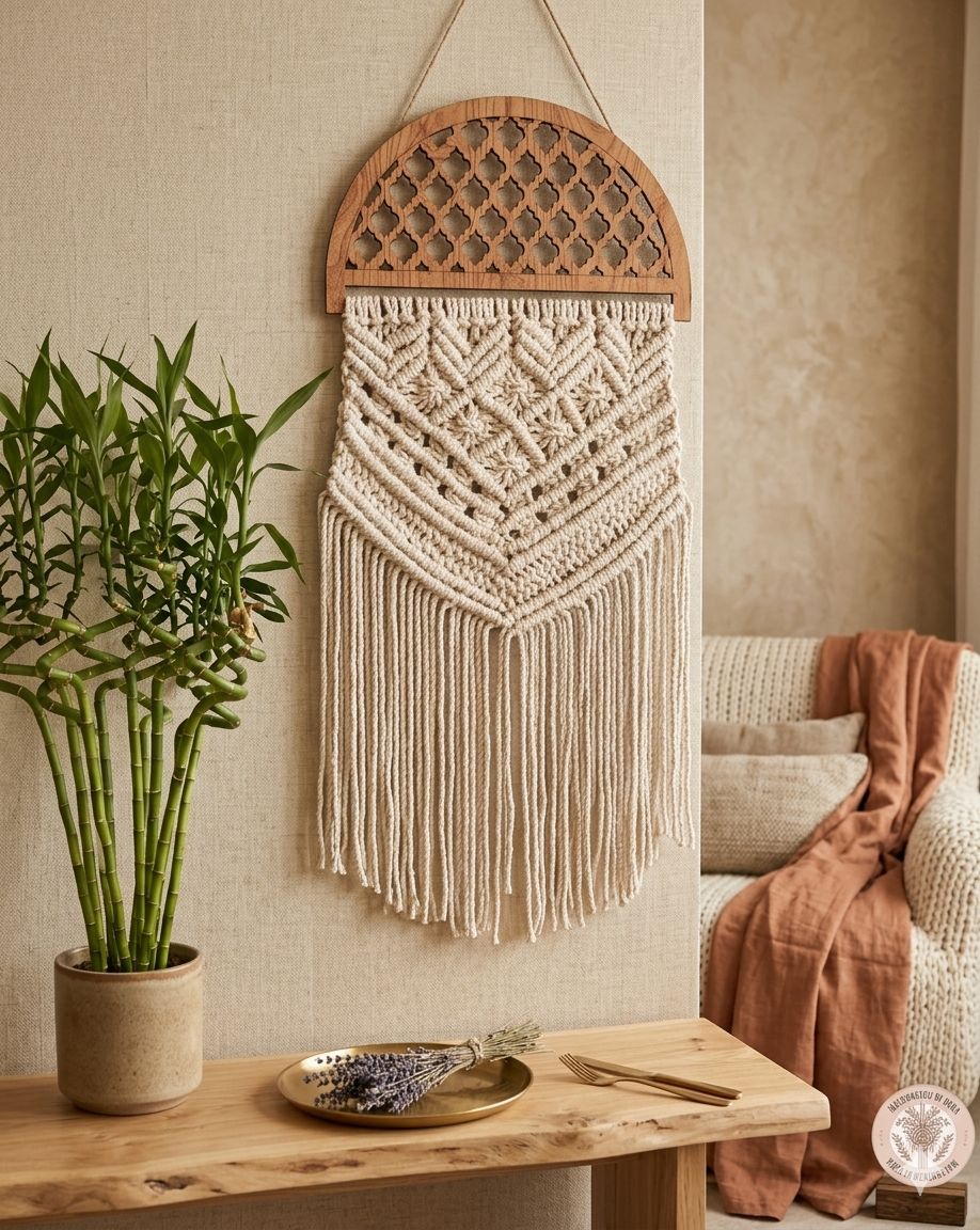 Andalusia Wood & Macrame Wall Hanging