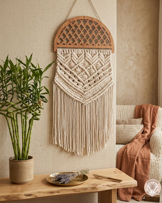 Andalusia Wood & Macrame Wall Hanging