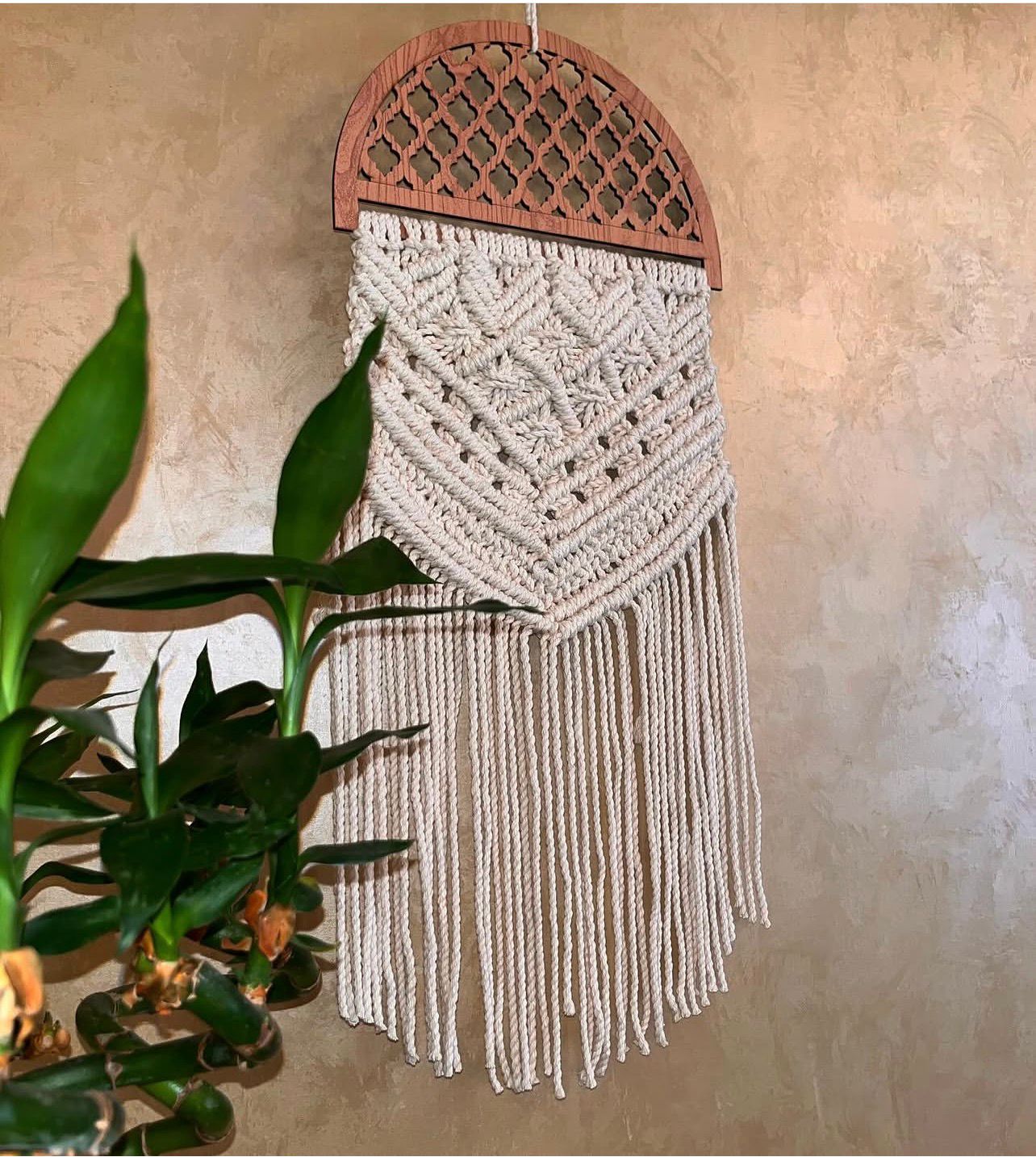 Andalusia Wood & Macrame Wall Hanging