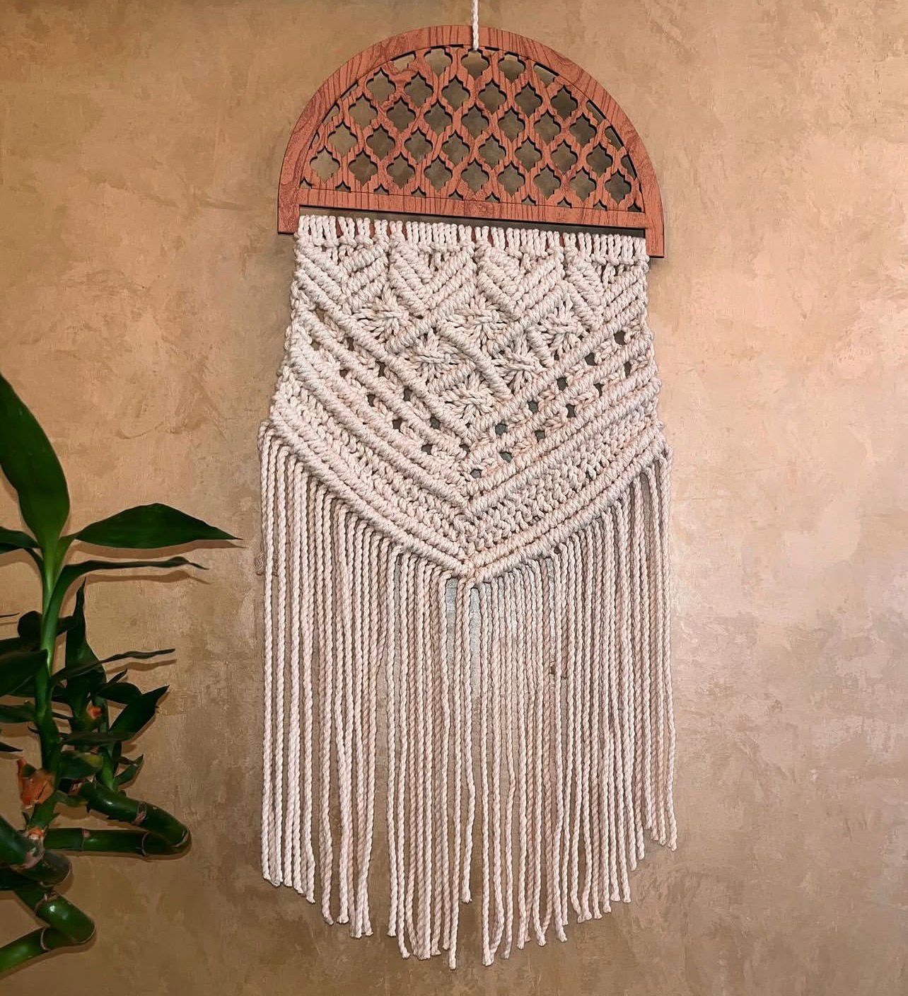 Andalusia Wood & Macrame Wall Hanging