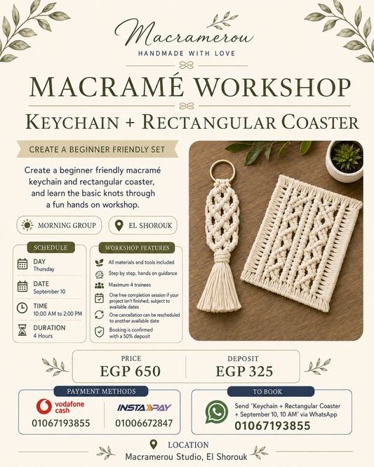 Keychain + Rectangular Coaster Workshop, Morning Group, El Shorouk