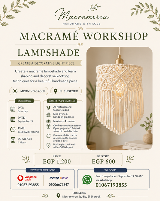 Macramé Lampshade Workshop, Morning Group, El Shorouk