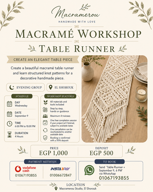 Table Runner Workshop, Evening Group, El Shorouk