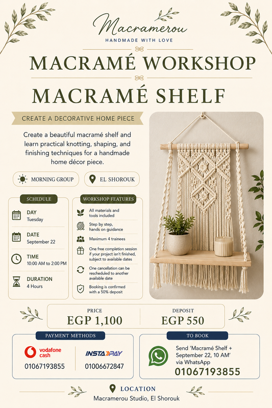 Macramé Shelf Workshop, Morning Group, El Shorouk