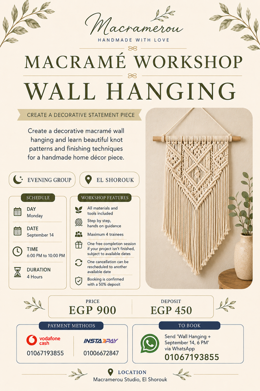 Wall Hanging Workshop, Evening Group, El Shorouk